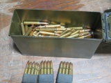 150rds 30-06 with 3 M1 Garand clips and ammo box, tag #3540