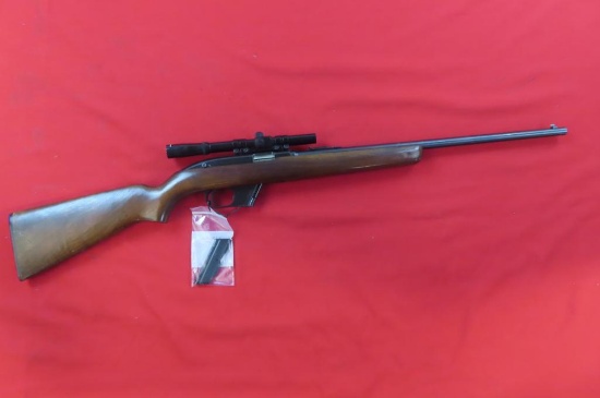 Winchester model 77, Semi auto, .22 cal. Rifle with scope, 2 magazines clea
