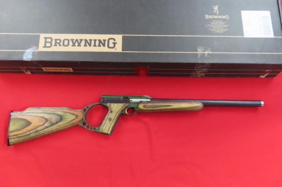 Browning Buckmark .22cal rifle, camo laminate 18" barrel - Like new in box,