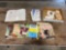 Large group of vintage fishing tackle catalogs, magazines, and antique fish