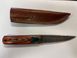 Hand Made Damascus knife with custom handle~tag#2005