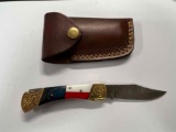 Hand Made Damascus knife with custom handle~tag#2008