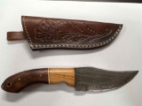 Hand Made Damascus knife with custom handle~tag#2012