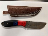 Hand Made Damascus knife with custom handle~tag#2024