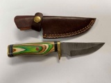 Hand Made Damascus knife with custom handle~tag#2025