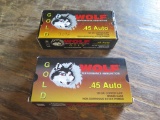 100RDS Wolf 45 Auto Copper S-jacketed hollow point 180gr~tag#3072