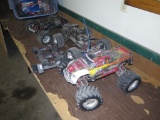 3 - Traxxas T Maxx RC trucks, some run, some for parts, 3 controllers, fun!