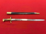 Remington? Bayonet Rolling Block?, Imported? Brass handle leather scabbard~