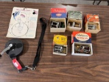 6 antique and vintage fishing reels in boxes and on card~tag#4289
