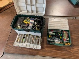 2 Tackle Boxes loaded with fishing lures (large Plano Tackle System box, Ta