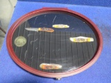 Knife display and 3 knives~tag#4350