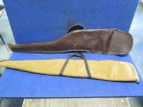2 - Rifle gun cases, one leather hand tooled~tag#4370