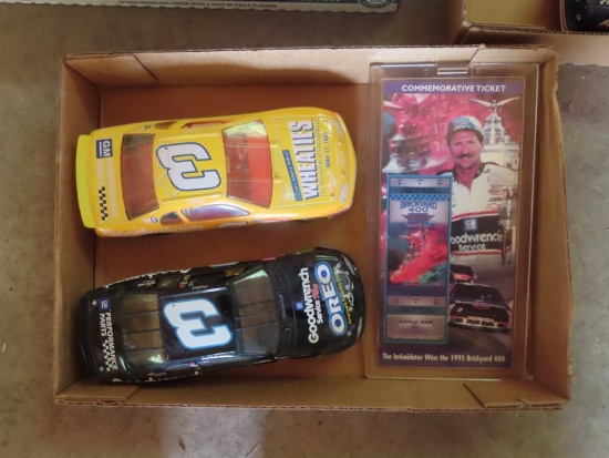 2 - Diecast Nascar collectible cars & Dale Earnhardt collectible ticket