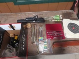 Arrows, drafting set, sling, targets, gun cleaning supplies and more, tag#1