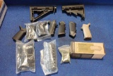 AR-15 Parts; 7 pistol grips, 2 adjustable stocks, gas block, 2 hand gaurds,