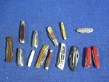 -14 small pocket knives, tag#1942