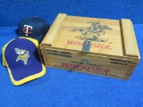 Wood Winchester Ammo Box -Brand New Vikings Hat & Twins Hat, tag#1959