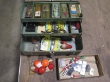 Vintage tackle box and Antique lures and tackle, tag#2125