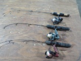 3 - Jiggle sticks, rigged and ready with Fire Line, tag#2143