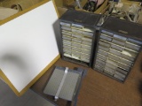 2 - Craftsman Parts bins, paper cutter, & White board, tag#2228