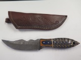 Handmade Damascus steel knife with 4