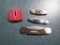 3 Knives; Old Timer, Remington, Winchester and sharpener, tag#3670