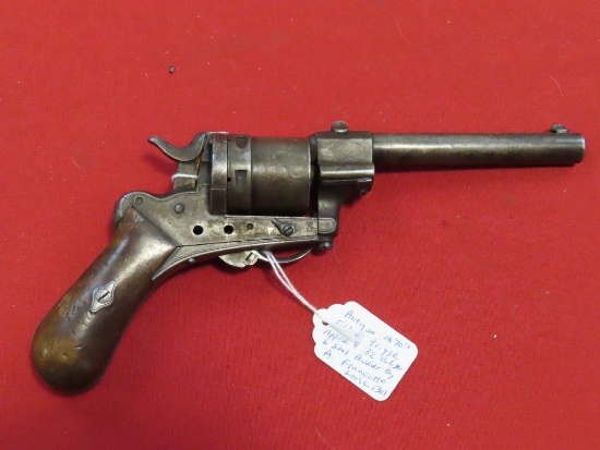 Antique circa 1880 folding trigger 6 shot revolver by A. Francotte, Liege (