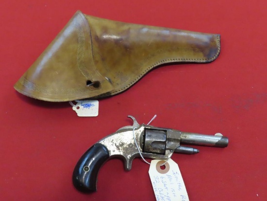 Antique 6 shot 32 caliber revolver by Smith Pattcut April 15 1873 with Leat
