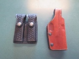 Leather mag belt holder and holster (Glock), tag#3068