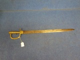 Antique Civil War era brass handle bayonet, tag#3272