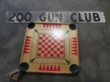 200 Gun Club metal sign / board game, tag#3377