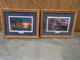 2 - Jim Hansel framed prints; Twilight Fire & Autumn Visitors, tag#3379(NO SHIPPING AVAILABLE)