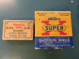 25 shells, 16 ga, Super X, Antique AND 1 box 16 Ga slugs, 5 rds, antique, t