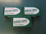 3 partial boxes Hunters Supply cast lead bullets for 38-55 caliber loads, m