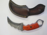Handmade Damascus steel knife with 4