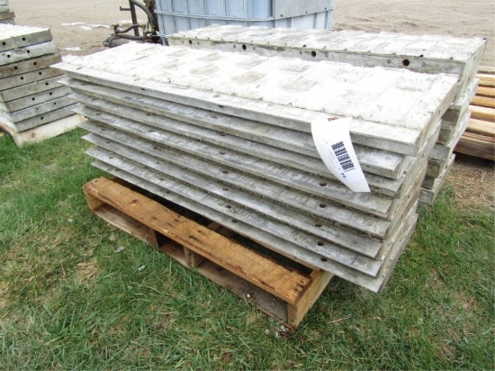 (8) Precise, 12" x 4' aluminum concrete forms
