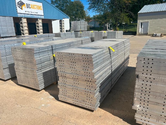 (20) NEW 3' x 10' Wall Ties Aluminum Concrete Forms, 6-12 Hole Pattern. Located in Mt. Pleasant, IA