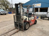 Nissan Optima 60 LP Forklift, Hours 27,437, Serial #E549755, Triple Mast Side Shift, 6000 Lb. Lift.