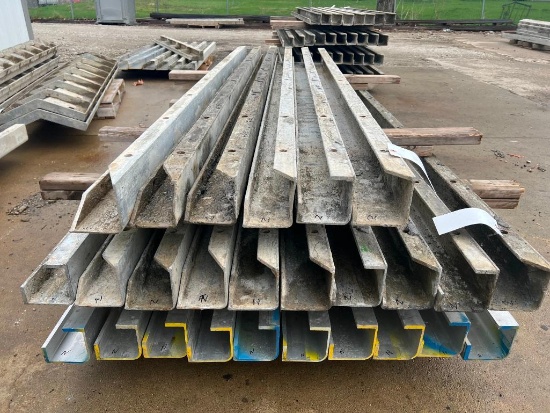 (10) NEW 4" x 4" x 8' ISC Nominal Smooth Wall Ties Aluminum Concrete Forms, 6-12 Hole Pattern.