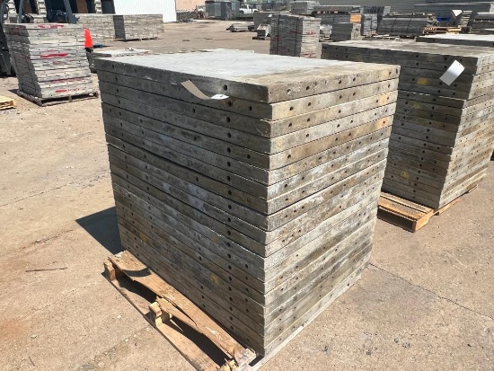 (20) 36" x 4' Smooth Wall-Ties Aluminum Concrete Forms, 8" Hole Pattern. Located in Mt. Pleasant, IA