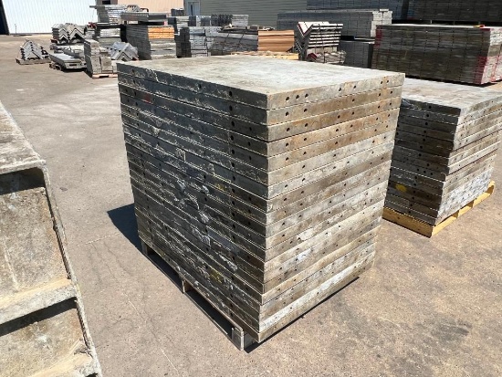 (20) 36" x 4' Smooth Wall-Ties Aluminum Concrete Forms, 8" Hole Pattern. Located in Mt. Pleasant, IA