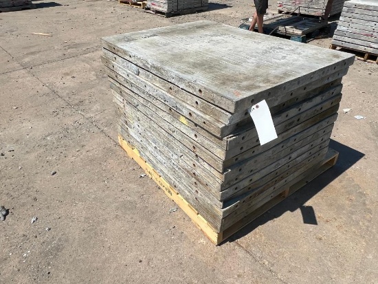 (13) 36" x 4' Smooth Wall-Ties Aluminum Concrete Forms, 8" Hole Pattern. Located in Mt. Pleasant, IA