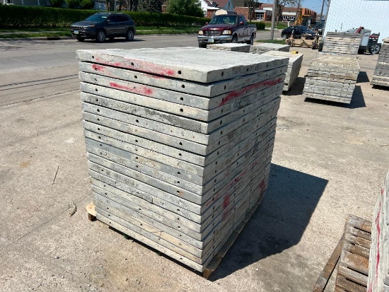 (20) 36" x 4' Smooth Western Aluminum Concrete Forms, 6-12 Hole Pattern. Located in Mt. Pleasant, IA
