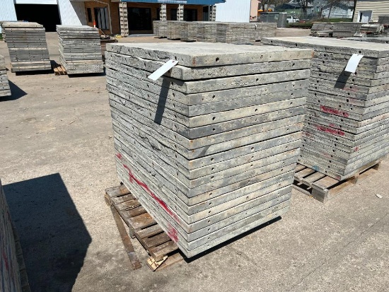 (20) 36" x 4' Smooth Western Aluminum Concrete Forms, 6-12 Hole Pattern. Located in Mt. Pleasant, IA