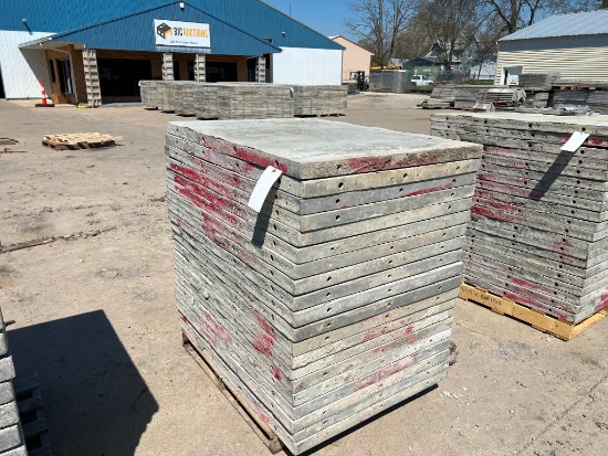 (20) 36" x 4' Smooth Western Aluminum Concrete Forms, 6-12 Hole Pattern. Located in Mt. Pleasant, IA