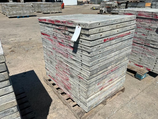 (20) 36" x 4' Smooth Western Aluminum Concrete Forms, 6-12 Hole Pattern. Located in Mt. Pleasant, IA