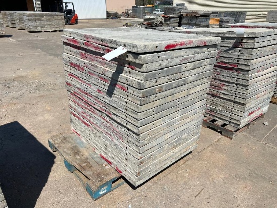 (20) 36" x 4' Smooth Western Aluminum Concrete Forms, 6-12 Hole Pattern. Located in Mt. Pleasant, IA