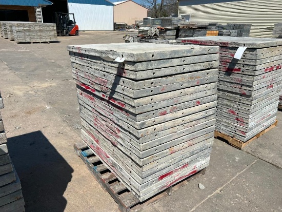 (20) 36" x 4' Smooth Western Aluminum Concrete Forms, 6-12 Hole Pattern. Located in Mt. Pleasant, IA