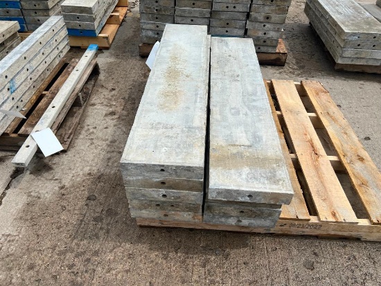 (9) 10" x 4' Smooth Wall Ties Aluminum Concrete Forms, 8" Hole Pattern. Located in Mt. Pleasant, IA