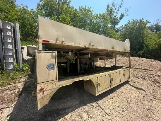 Mayco 60 concrete pump on custom truck bed, 2-1/2" pipe, showing 2011 hours, was running prior to